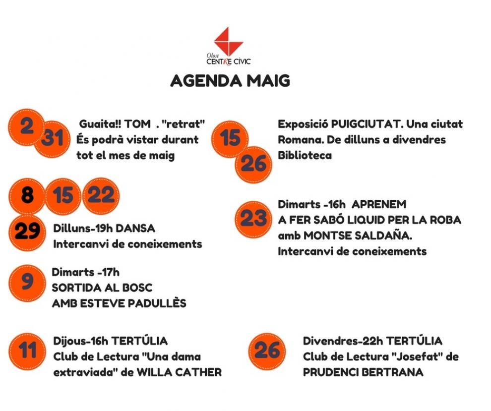 Agenda de maig del Centre Cívic
